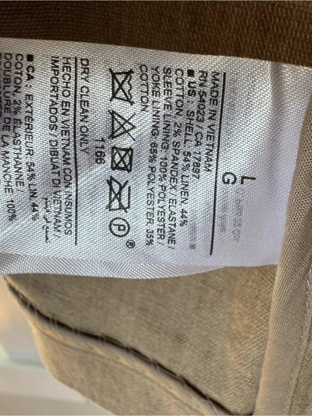 Old Navy Light Beige Linen-Blend Sport Coat Jacket Size Large